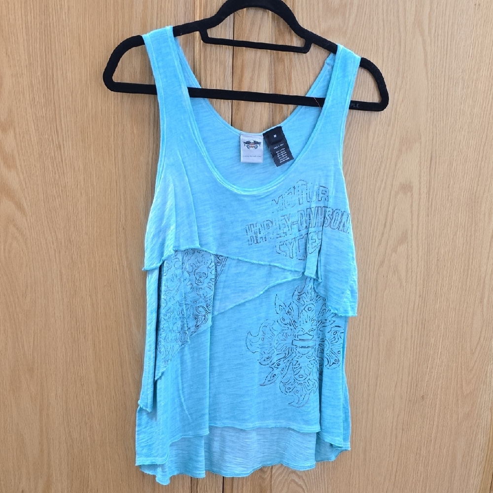 Harley-Davidson Women's Light Blue Layered Tank Top